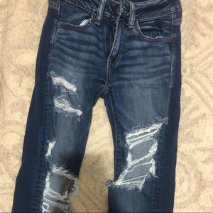 american eagle ripped jean jeggings, 00 short